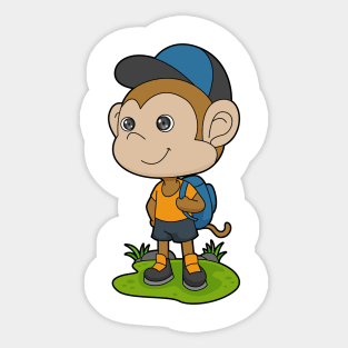 Monkey Backpack Cap Sticker